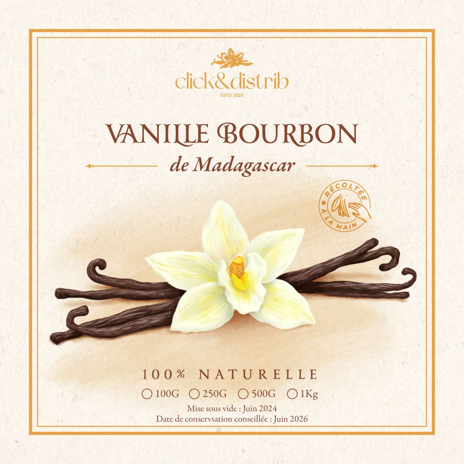 Gousse Vanille Bourbon Click Distrib