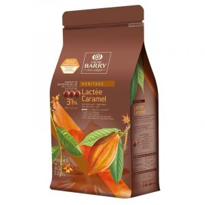 CACAO BARRY - COUVERTURE LACTÉE - LACTÉE CARAMEL 31% - PISTOLES - 1KG SAC